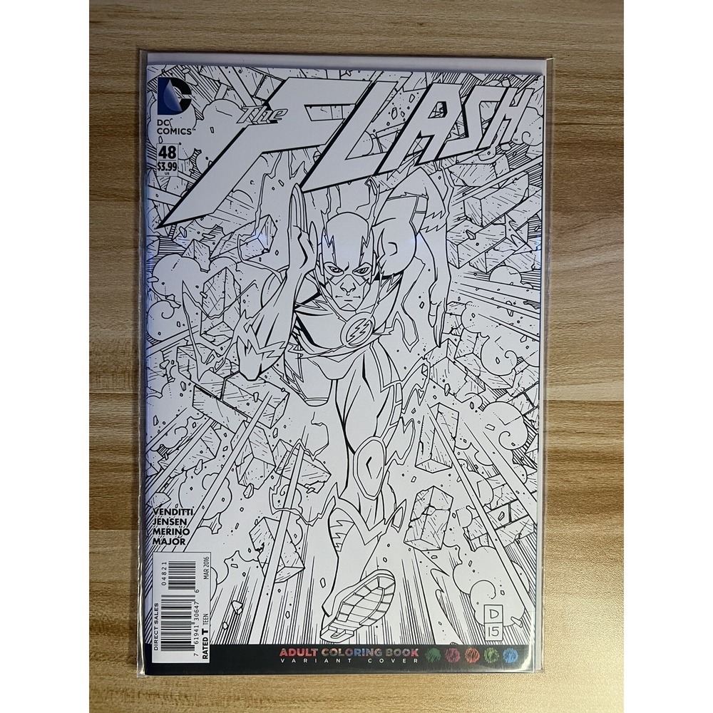 THE FLASH #48 ADULT COLORING BOOK VARIANT NM 2016 DC COMICS
